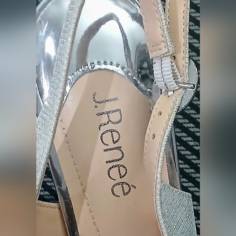 J. Renee SILVER Gabino Pointed Toe w/ BOW, Slingback Pumps *Sz 9.5* NEW, no Tags - Picture 8 of 16